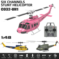 C032 UH-1 Brushless RTF RC Helicopter 6-axis Gyroscope One Click 3D Flip Optical Flow Positioning UH1 Helicopter Model Hobby Toy