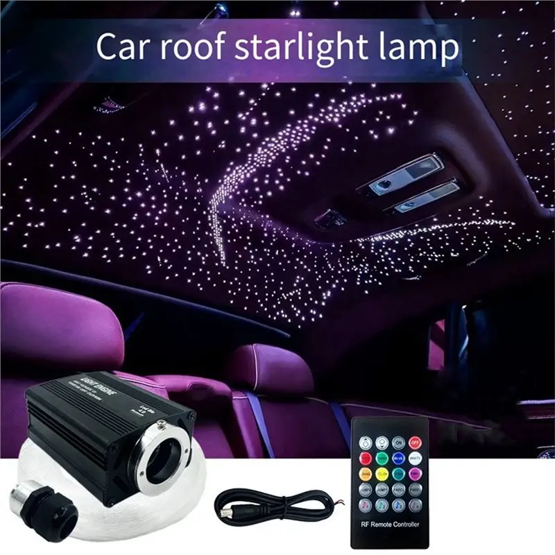 A60E-Interior Atmosphere Light 300Pcs Fiber Optic Car Home Headliner Star Lamp Kit APP Controlled Star Roof