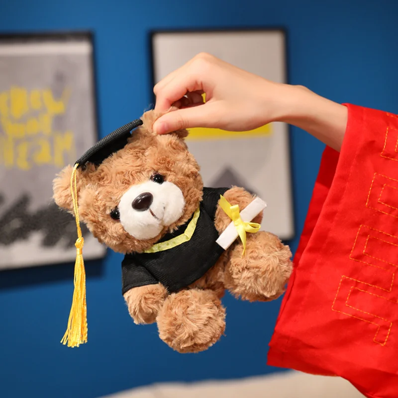 25cm Cute Dr Bear Doll Graduation Teddy Bear Ornaments, with Cap and Gown, for Kindergarten, School Graduation Gift, Party Favor view 6