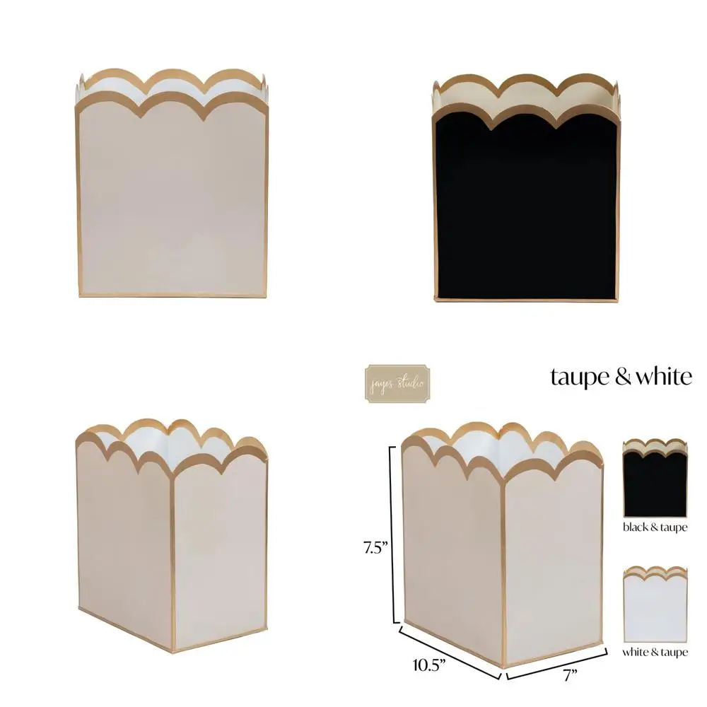 

Декоративный металлический мусорный бак серо-коричневого и золотого цвета, подставка для журналов, корзина для мусора для ванной и офиса, золотой декор