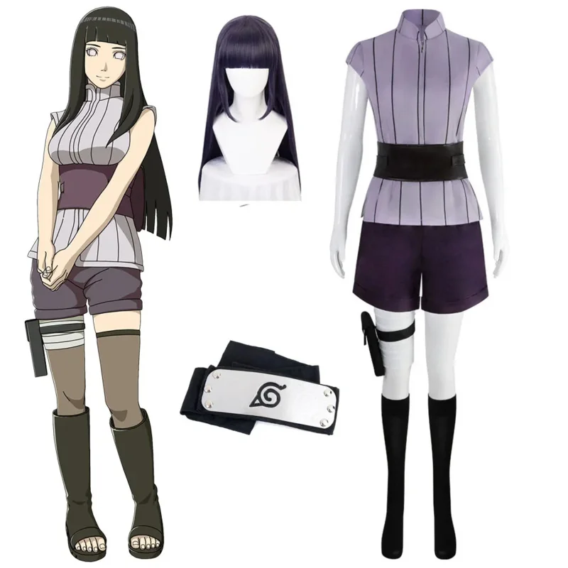 Anime Hyuga Hinata Shippuden Generation Shirt Pants Belt Cosplay Costumes Anime Cosplay Halloween Carnival Costumes Wig