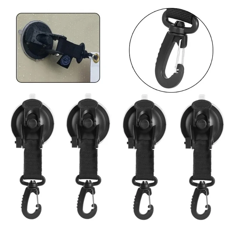 4pcs Car mounted tent suction cup Portable suction cup hook Tent hook Sunscreen and rain shelter Window suction cup