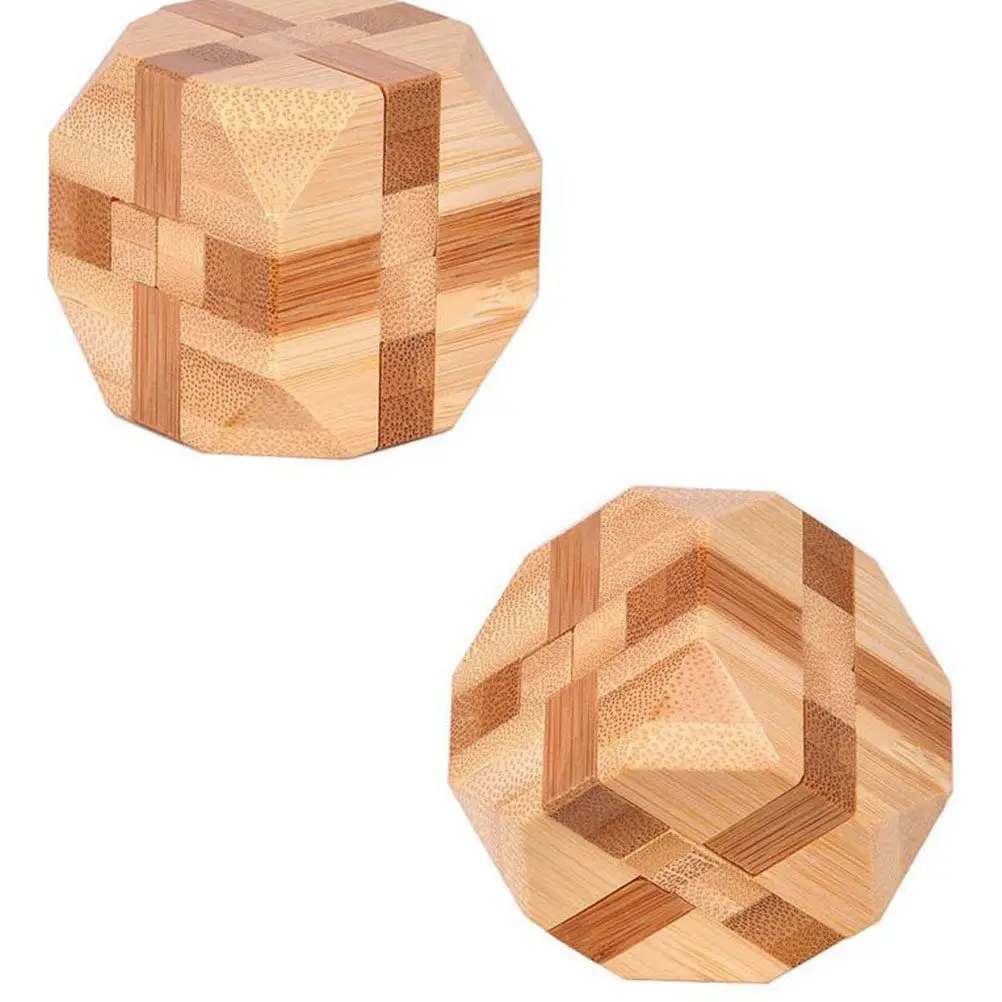 

Набор из 2 бамбуковых головоломок Кунмин Лок и Лубан Кьюб: развивающие интеллектуальные головоломки для снятия стресса, сборные шариковые головоломки для взрослых