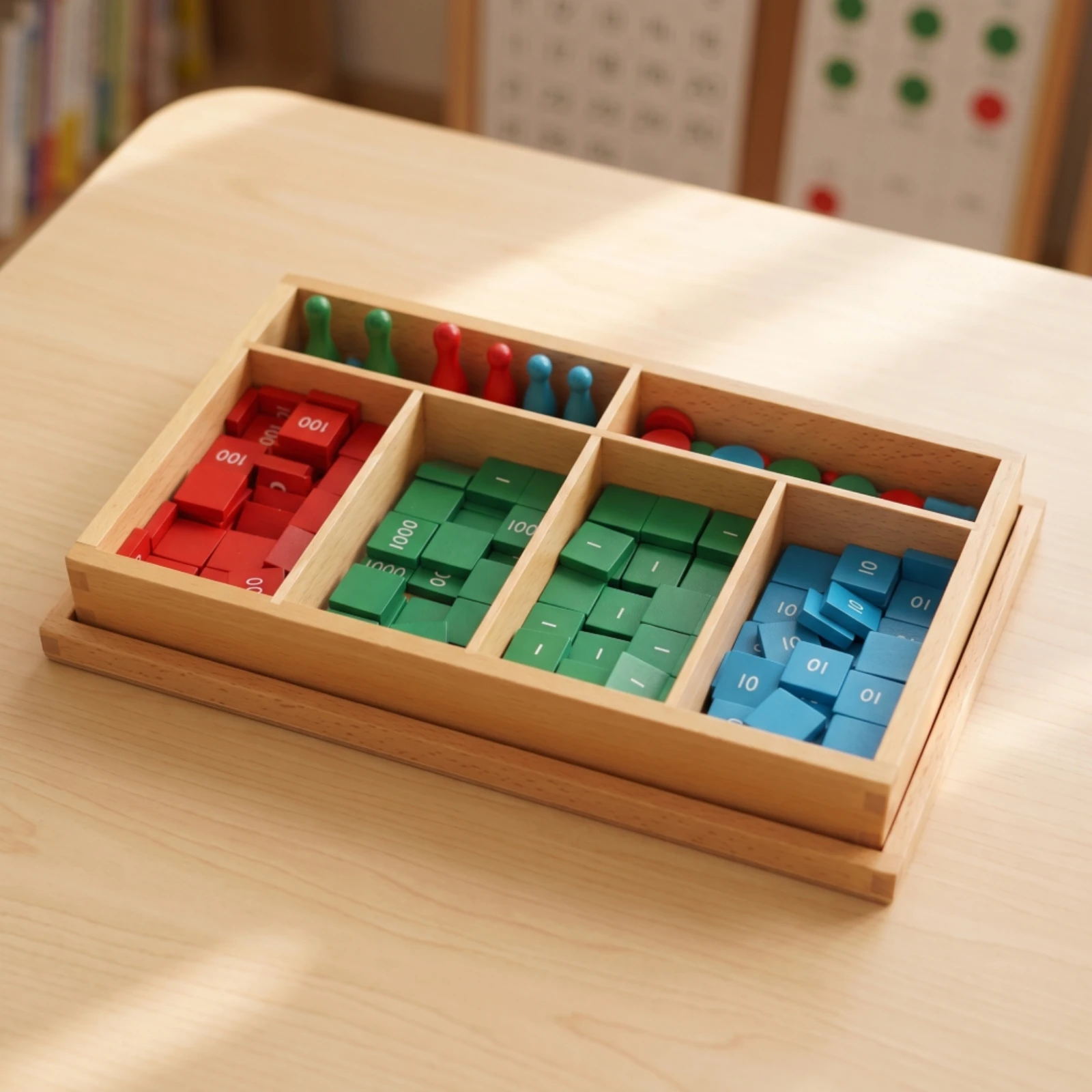 Math Teaching Material Hands-on Learning Math Manipulatives Number Recognition Set Early Learning Wooden Counting Board Hands-On