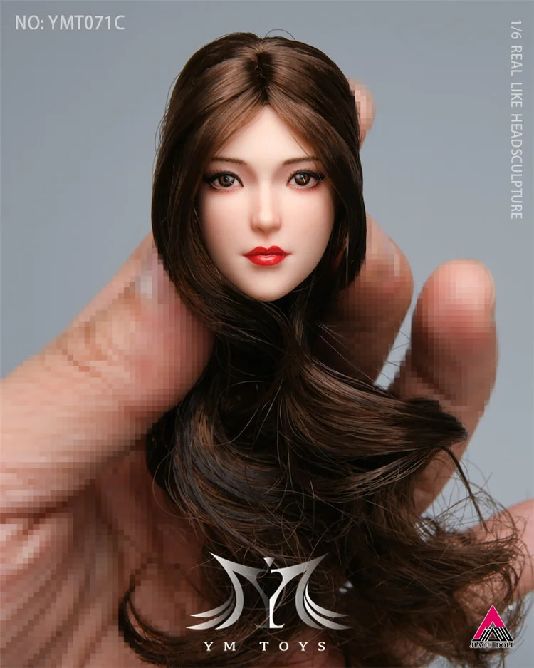 YMTOYS 1/6 Leilei 머리 조각 Jing'er 긴 머리 조각 모델, 12 인치 여성 군인 액션 피규어 바디 인형, YMT071 YMT072