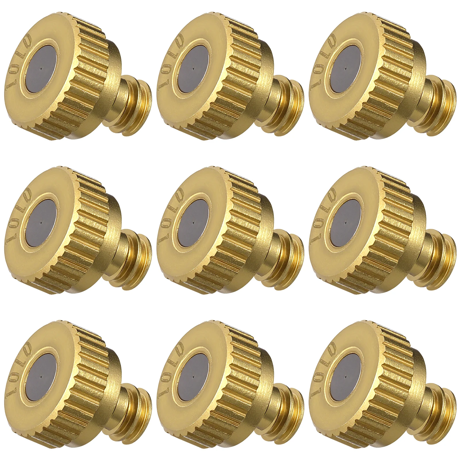 

10pcs Copper Atomizing Nozzle 0.1mm Misting Sprinkler Heads Outdoor Cooling Humidifying Landscaping Greenhouse Irrigation
