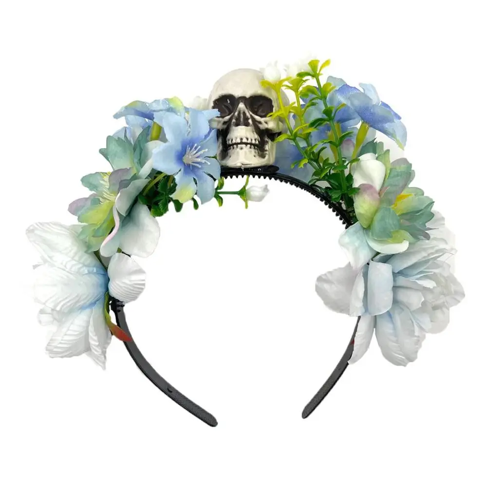 زي الحفلات التنكرية المكسيكية على شكل زهرة الورد على شكل تاج أغطية الرأس دعائم صور لليوم الموتى #3