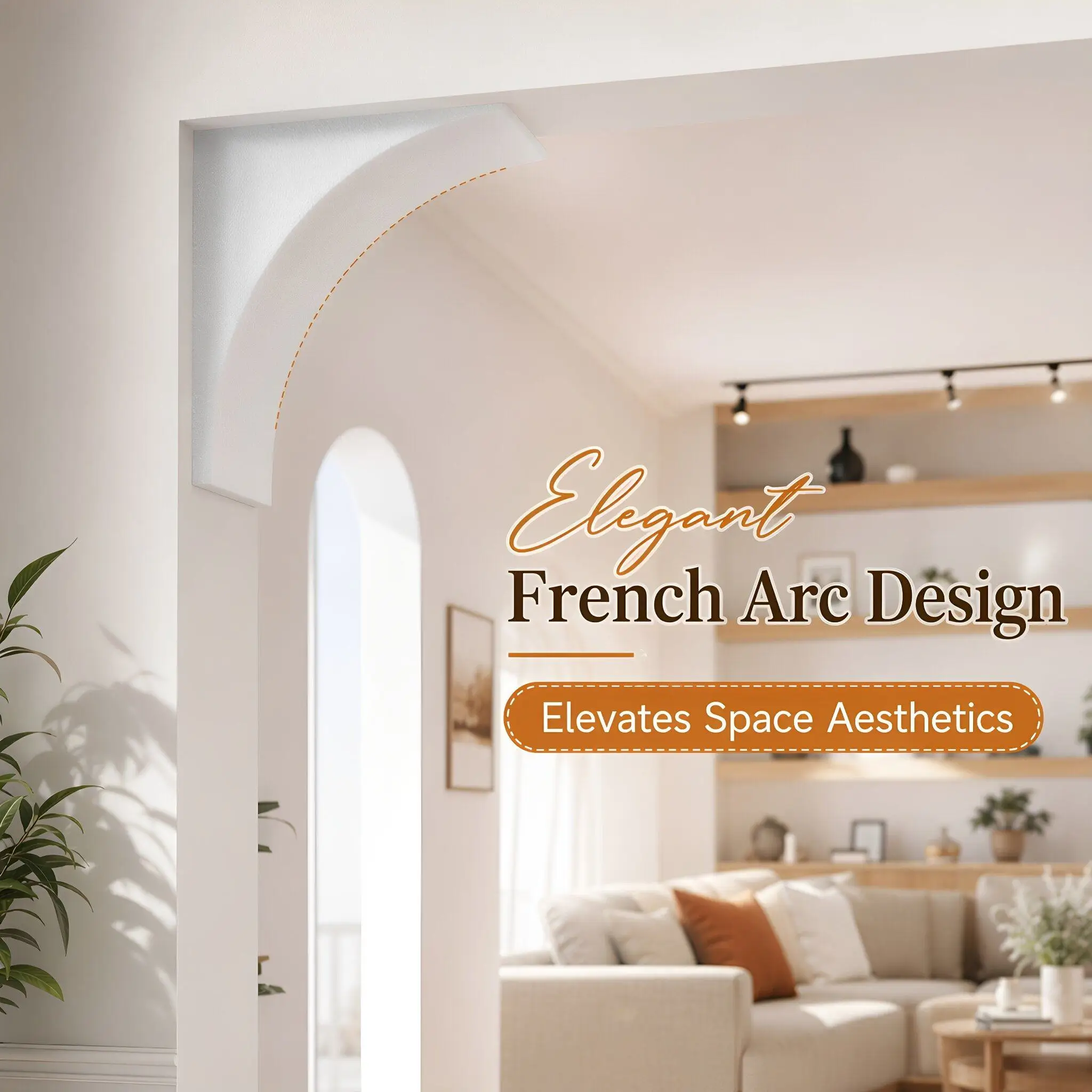 Doorway Arch Kit 7 Inch High Density Foam Curve Brackets French Style Indoor Entryway Remodel DIY 1 Pair