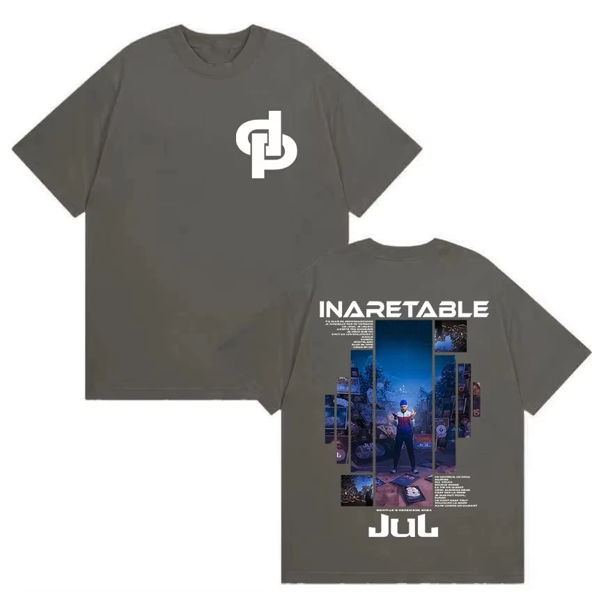 French Rapper Jul INARETABLE Album Poster Graphic Print T-shirts Men Women O-neck Cotton Short Sleeve Loose Casual Oversized Top
