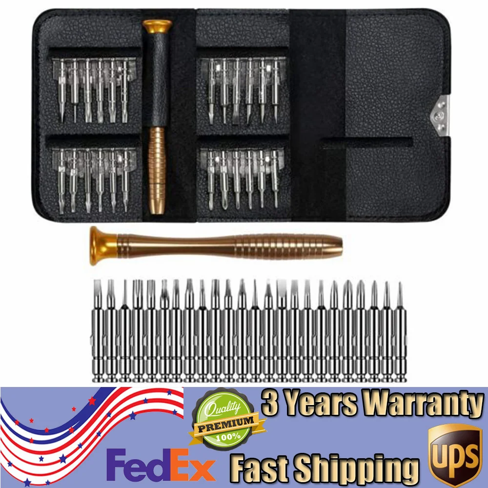 25 In1 Mini Screwdriver Set Hand Tool Repair Kit for Eyeglasses Laptop Watch New