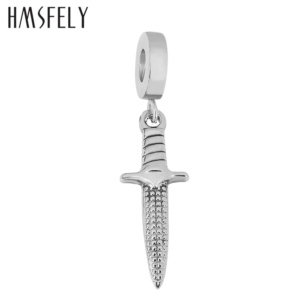 HMSFELY Stainless Steel Dagger Shape Pendant For DIY Bracelet Necklace Jewelry Making Accessories Bracelets Parts