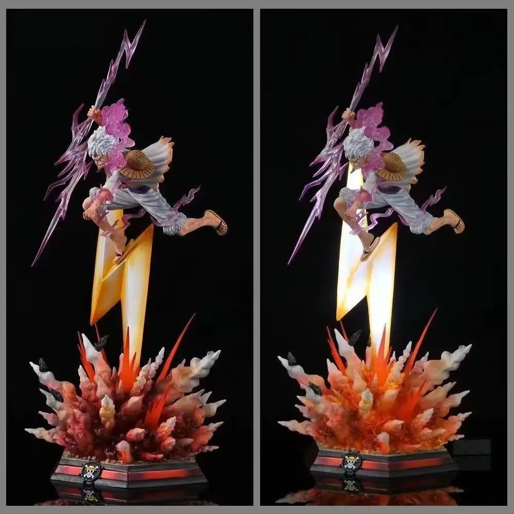 Figurine une pièce de 50cm, singe D. Luffy, modèle animé scintillant à cinq niveaux, collection d'ornements de bureau, jouets pour enfants, cadeaux