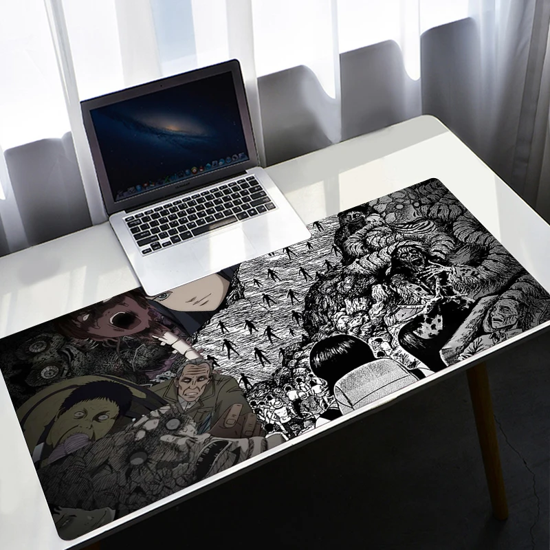 Horror Junji Ito Mouse Pad Rubber Gamer PC Computer Keyboard Desk Mat Large 900x400 Durable Desktop Gaming Accessories Mousepad