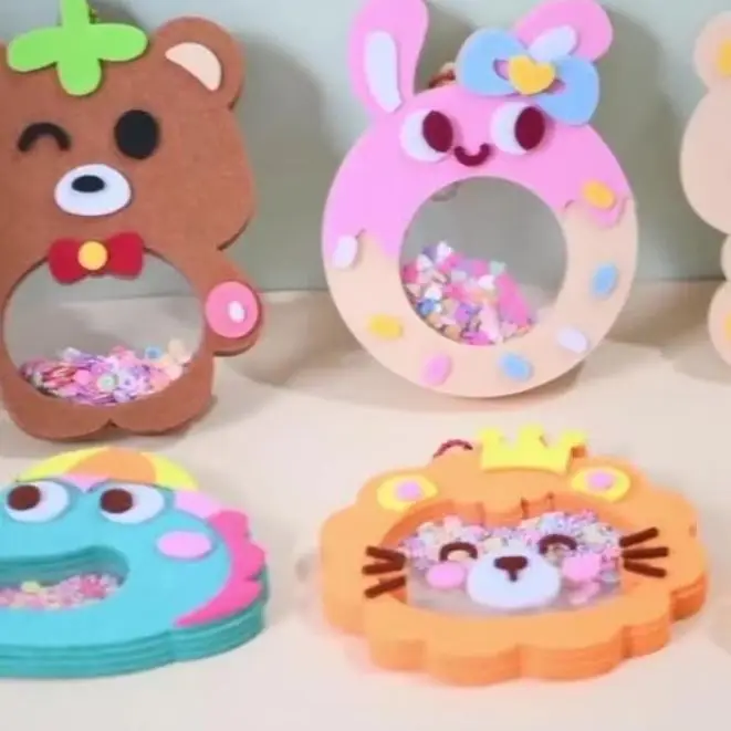 

1Set Cartoon Non Woven Shake Pendant DIY Material Kits For Kids Easy To Paste Accessories Handmade Crafts