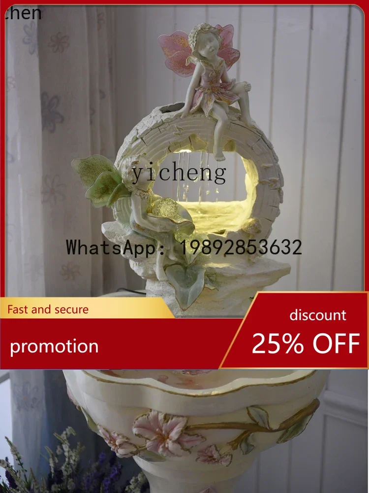 

Напольный фонтан YFY в европейском стиле, декоративный элемент для гостиной, домашний водный пейзаж, креативный аквариум