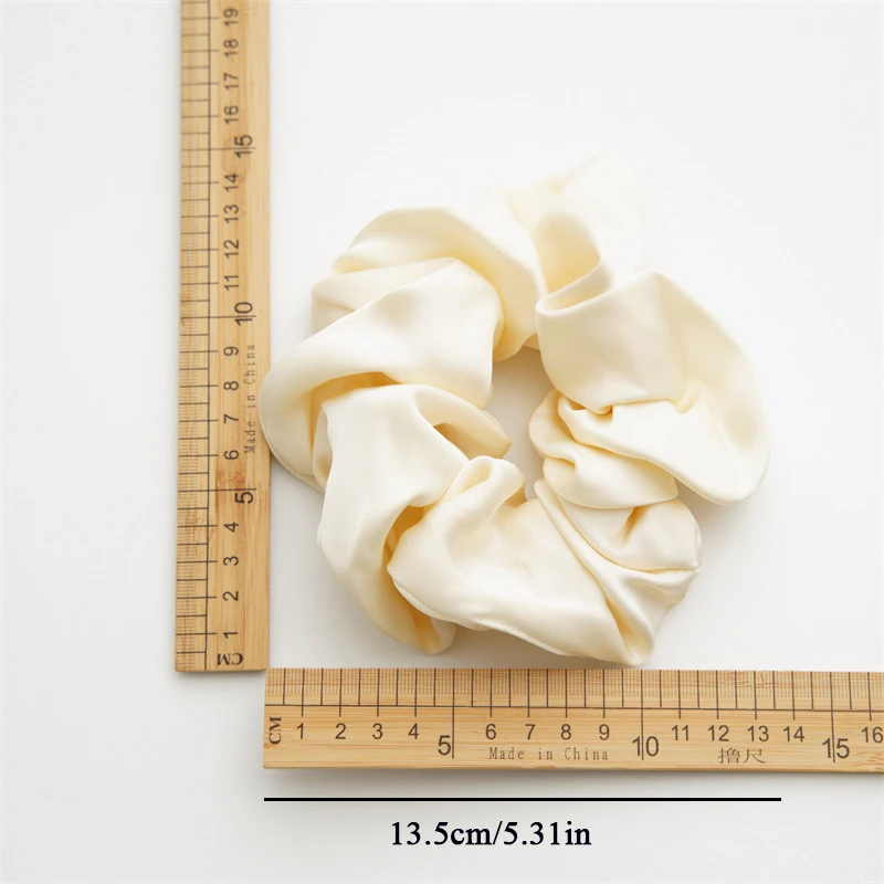 Pure Color Oversized Silk Satin Hair Scrunchies Hair Bands For Girls Women Ponytail Holder Hair Bands Ties Rope Hair Accessories