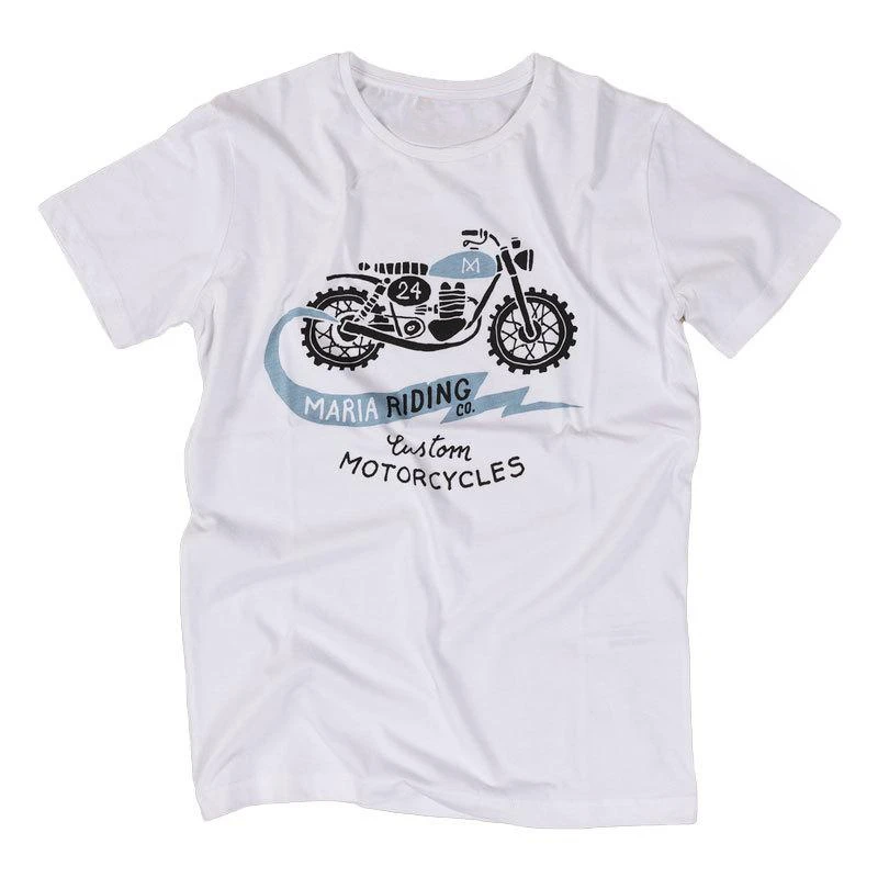 

Maria Riding Company Summer Luxury Brand Cotton Men's and Women's T-shirt Motorcycle Short Sleeve