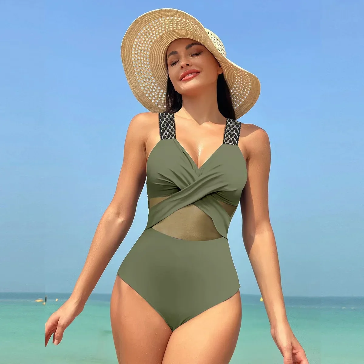 2024 Eendelige Badpak Vrouwen Sexy Badkleding Dames Solide Push-Up Braziliaanse Zomer Bodysuit Zwemkleding Badpak Monokini