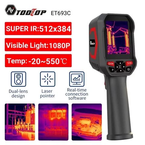 TOOLTOP ET693C Infrared Thermal Imager 256*192 Resolution 1080P Visible Light Camera -20℃~550℃ Temperature Detection Tool