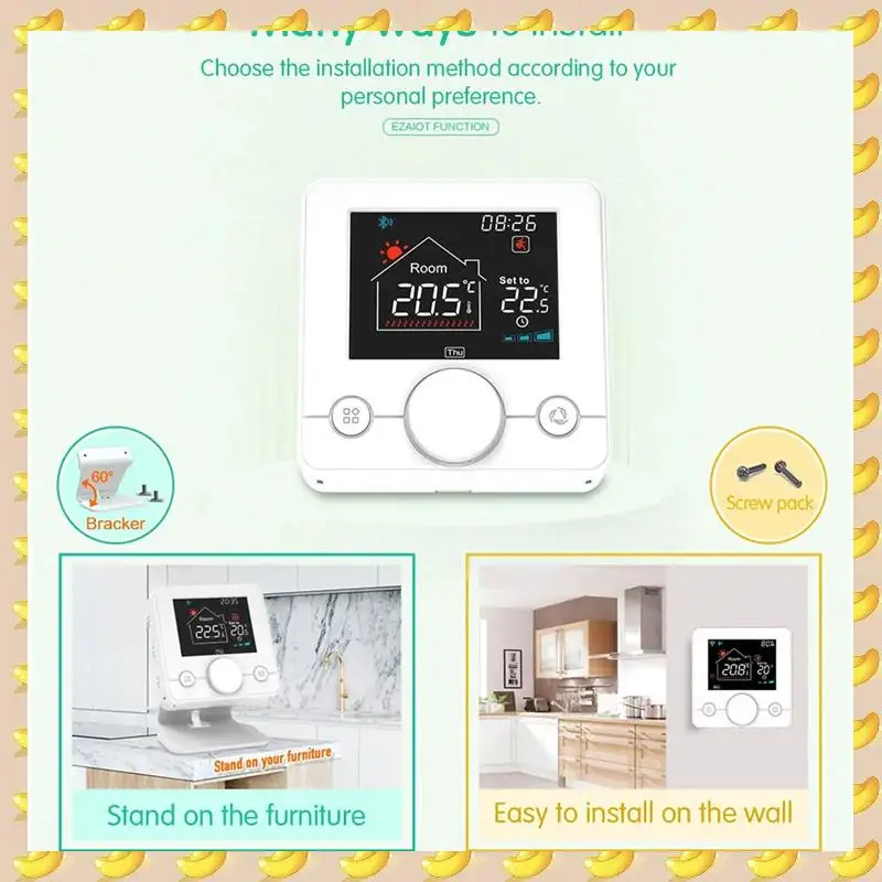 Smart RF433 Wireless Thermostat Wifi Programmable Temperature Controller For Room Gas Boiler And Voice Alexa(T7W) Easy Install