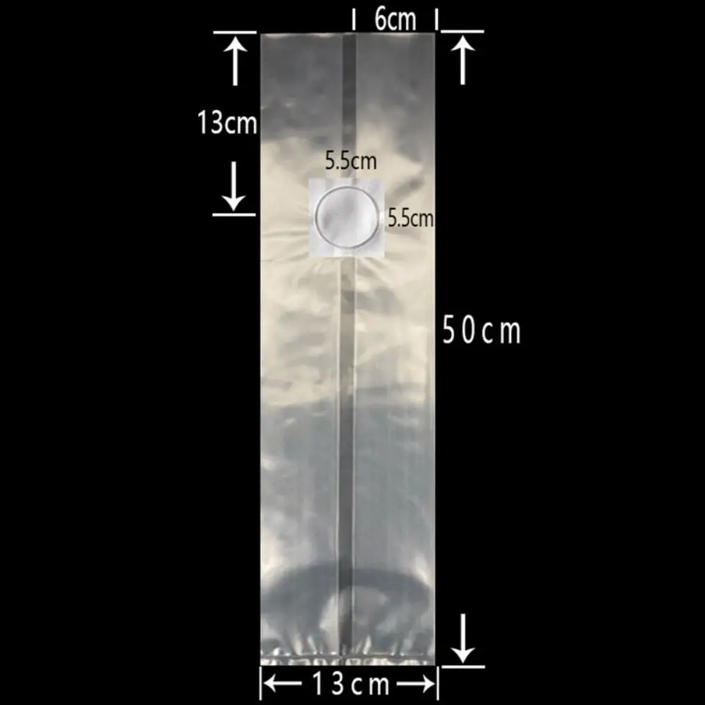 50pcs PP Mushroom Planting Bag 0.2um Filter Clear Edible Mushroom Breathable Bag Tissue Culture Bag Indoor Gardening