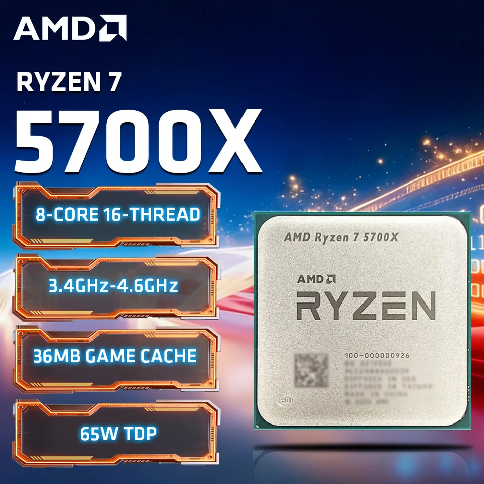 AMD Ryzen 7 5700X Processor 8 Cores 16 Threads 3.4-4.6GHz 36MB