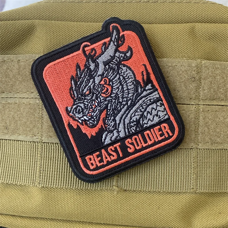 

BEAST SOLDIERC Embroidered Patch Tactical Morale Badge Hook and Loop Appliques for Clothing Outdoor Backpack