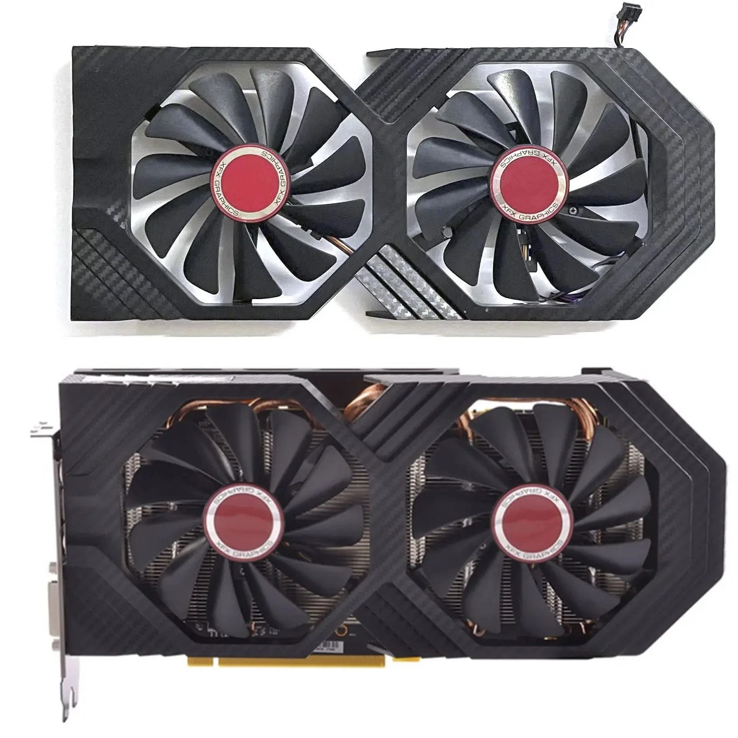 Nowość dla XFX Radeon RX580 588 590 598 GTS BLACK EDITION OC wymiana karty graficznej Panel wentylatora z wentylatorem