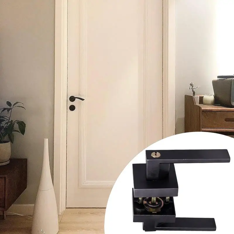 

Closet Door Handle 15 Pack Matte Black Privacy Door Lever Modern Bathroom Door Lock With Square Panel Interior Door Lever