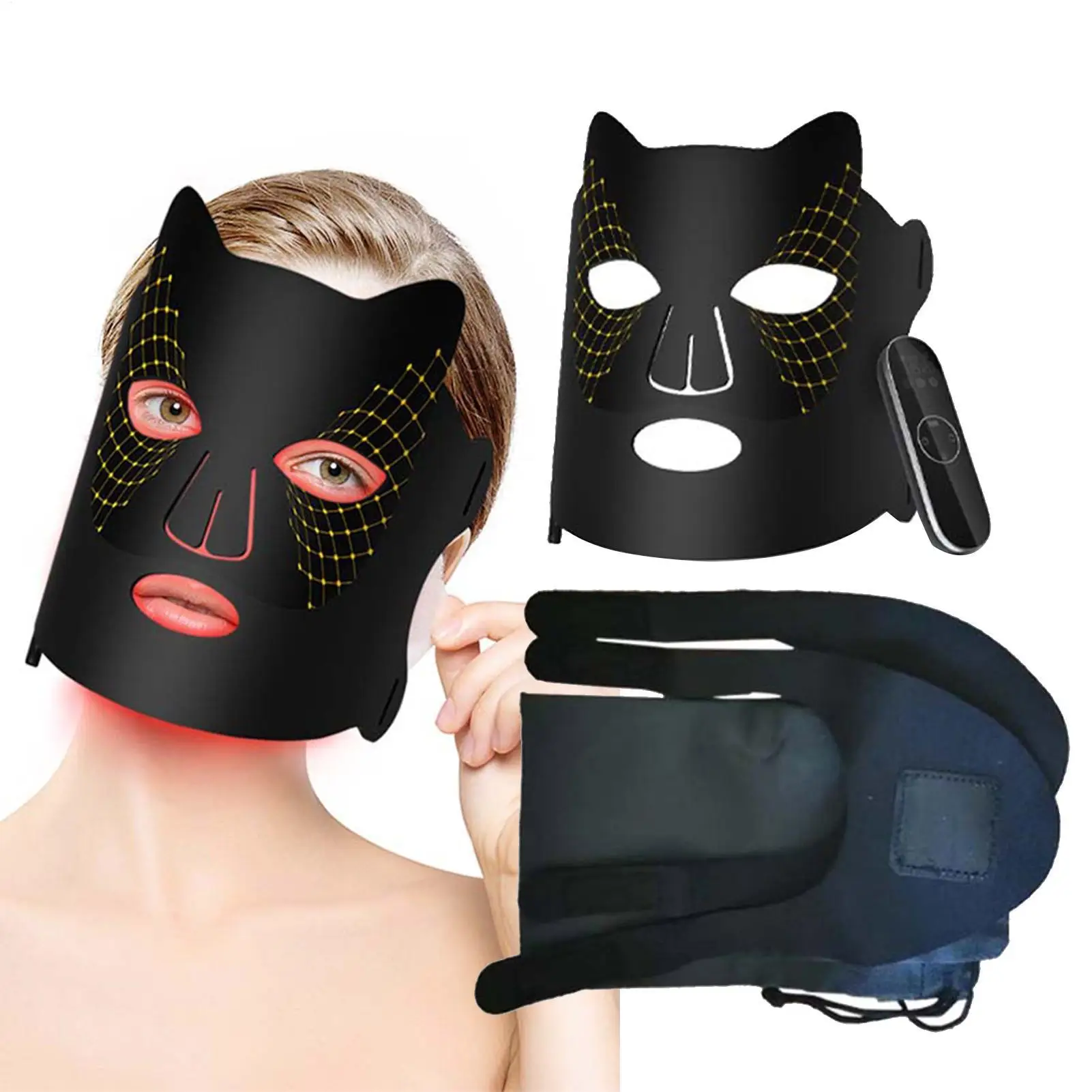 4 colori Photon Silicone Viso Maschera LED Anti-età Ringiovanimento Illumina la pelle Masque Photon Ringiovanimento Barra luminosa Spettrometro