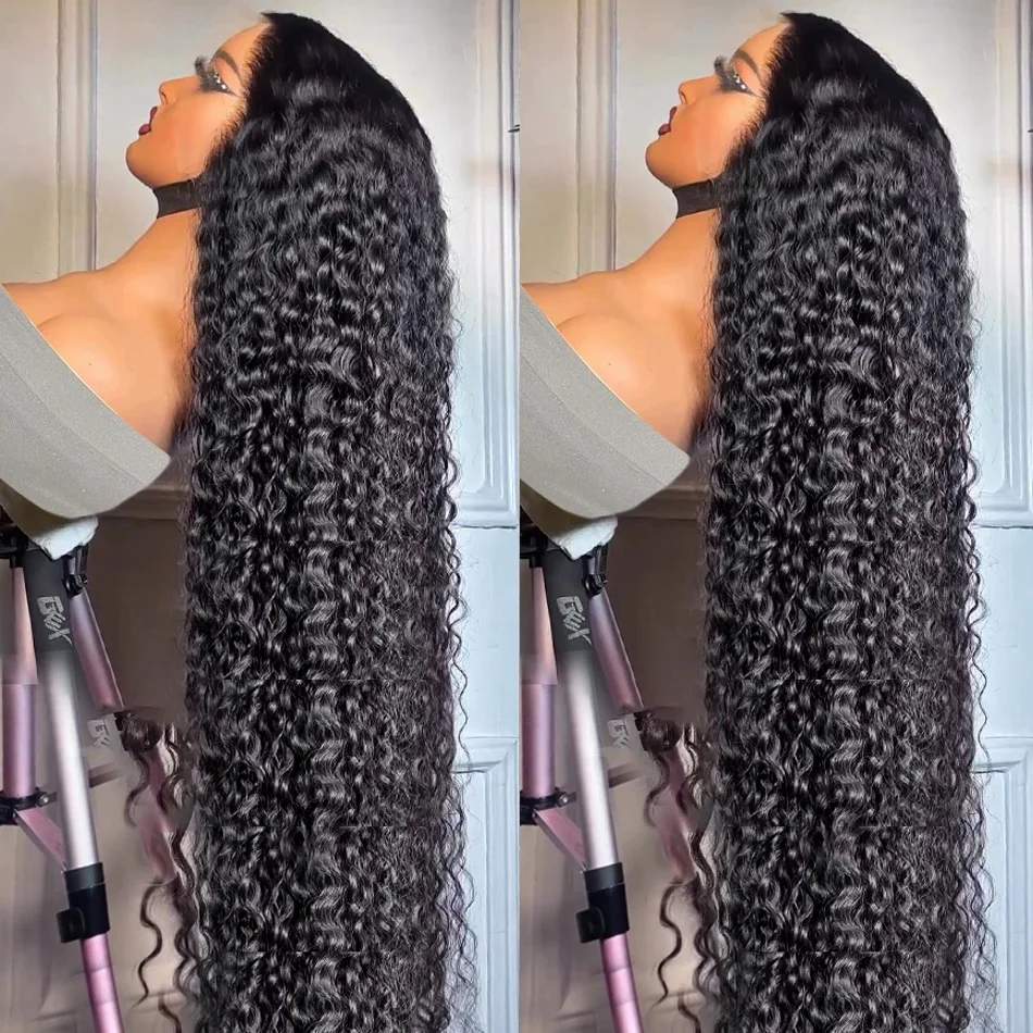 200 250 Density Deep Wave 13x6 HD Lace Frontal Wig Human Hair 30Inch Curly 13x4 Lace Front Human Hair Wigs For Women Pre Plucked
