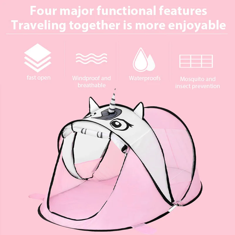 Tiendas de campaña para niños, tienda plegable con bonito oso sin montaje, casa de juegos, diversión interior/exterior, tienda emergente, juguetes para niños pequeños y niñas