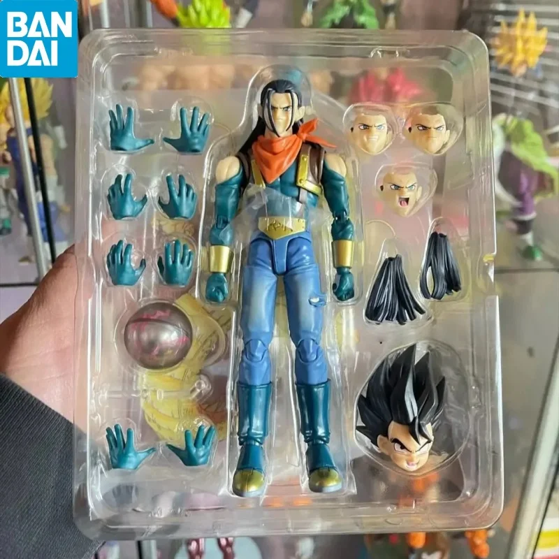 

In Stock Original Bandai S.H.F Dragon Ball Pvc Gt Super Android 17 Toy Bandai Model Collection Action Figurine Surprise Toy Gift