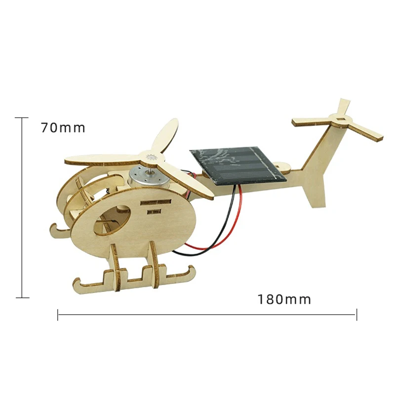 3D Wooden Puzzle Solar Energy Powered Airplane Model Kit Mechanical Craft Set Educational Toy For Kids & Adults