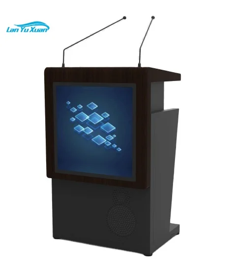 FOCUS ST200 Presentation Lectern; Height Adjustable Electronic Podium; Speech Pulpit w/ Dual Microphones