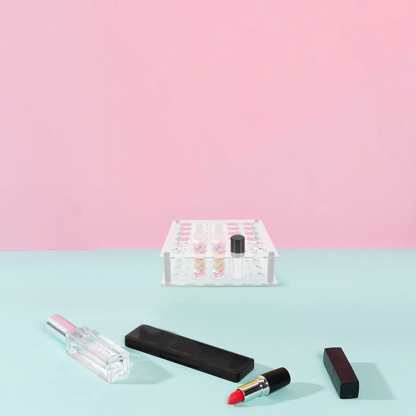 

30 Position Lipstick Organizer Rack High Transparency Acrylic Makeup Stand for Lip Gloss Balm Brushes Storage Display