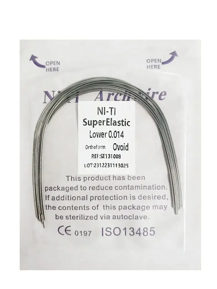 10pcs/ pack High-Quality Super Elastic Orthodontic NITI Archwire in Various Sizes  Lower/Upper 012/014/016/018/020