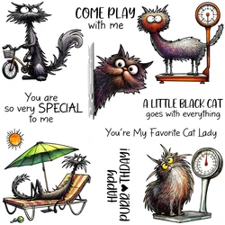 Mangocraft Cute Funny Cats Lady Cutting Dies Clear Stamp DIY Scrapbooking Metal Dies Silicone Stamp For Cards Albums Decor