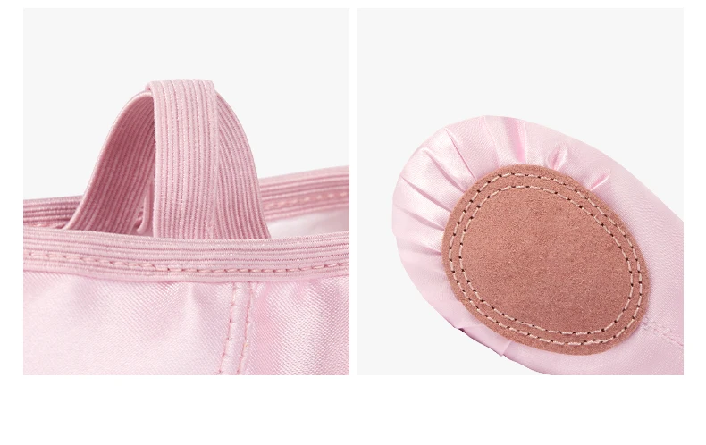 Kindertanzschuhe mit weicher Satin-Sohle, Kronenmuster, rosa Ballettfigur, Übungstanzschuhe, süße Tanzschuhe für Mädchen – Detail 10