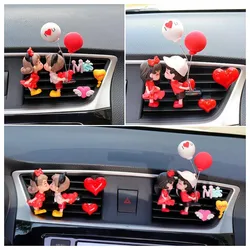 Anime Figures Couples Car Air Outlet Vent Perfume Cartoon Ornaments Cute Girl Love Balloon Decoration  Air Freshener Accessories