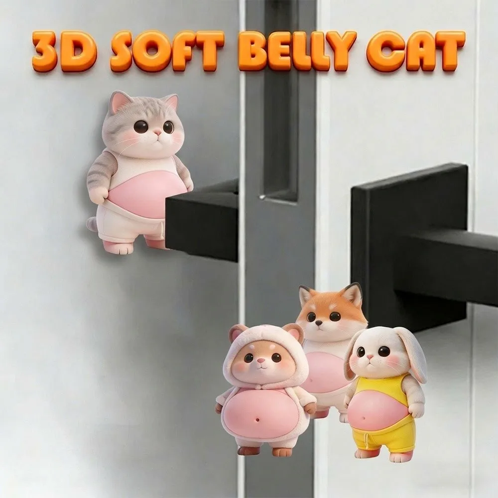 2PCS New Chubby Animal Door Stopper Self Adhesive Soft Rubber Anti-Collision Pad Soft Shockproof Silicone Door Guard Home