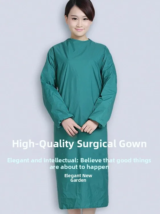 Waterproof Long Sleeve Operating Gown Wear-Resistant And Durable Surgical Coat Polyester Material Medical Work Uniform Set