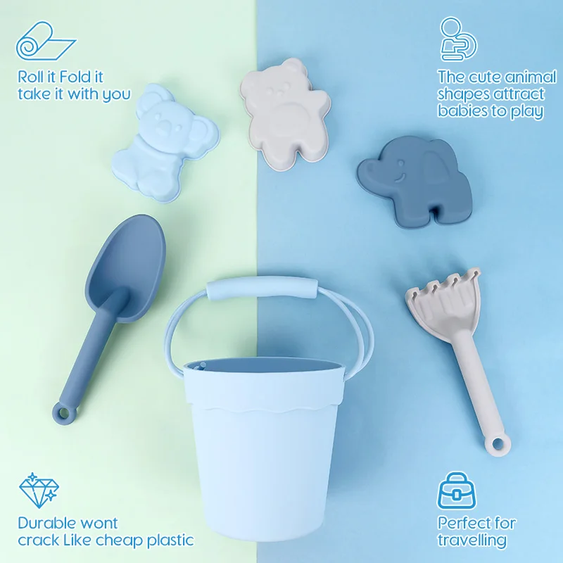 Zomerstrandspeelgoed voor kinderen Zachte siliconen zandbakset Strandspel Speelgoed voor kinderen Stuur Strand Spelen Zand Water Speelgereedschap Zand
