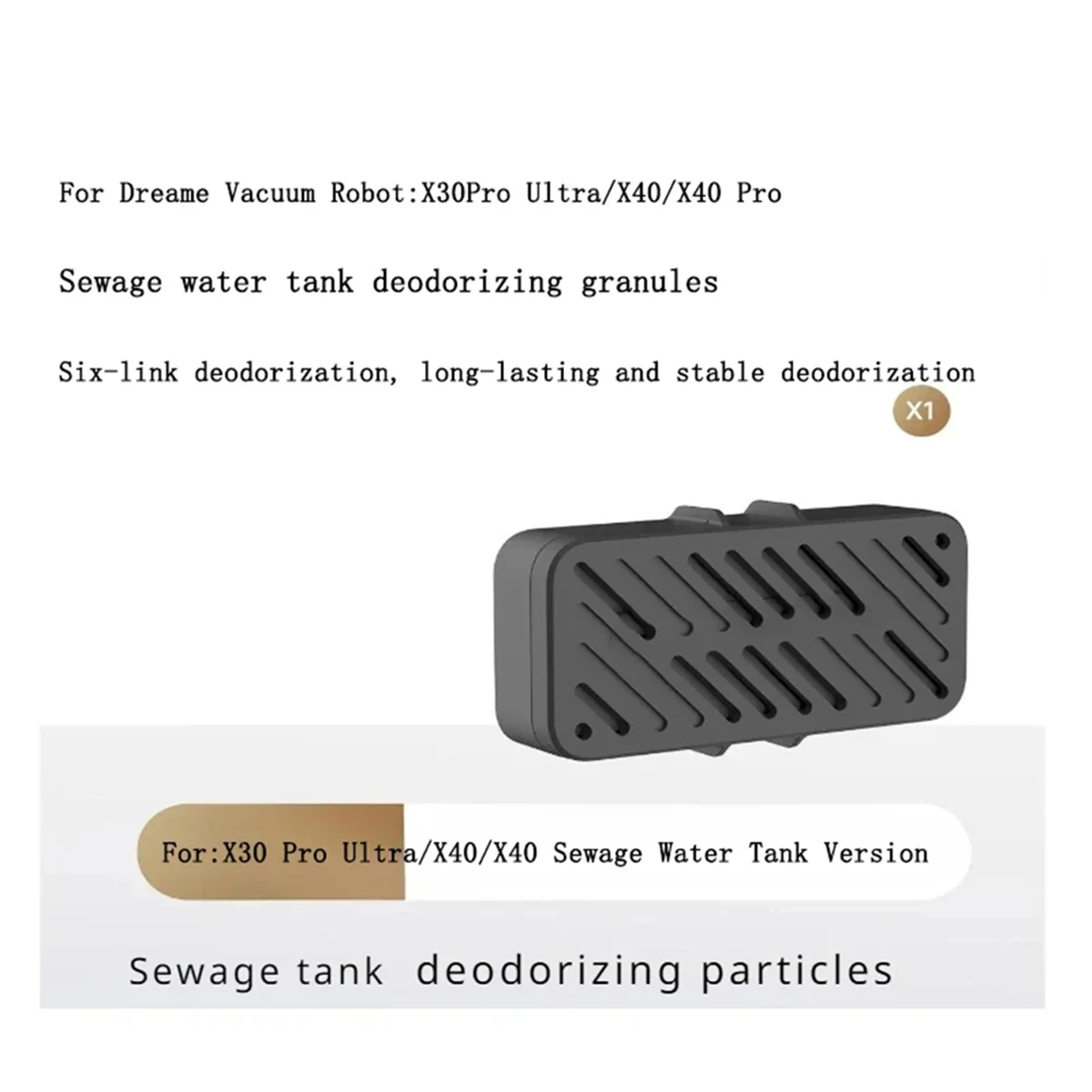 HOT For Dreame X30Pro Ultra/X40/X40 Pro Accessories,Sewage Tank Deodorizing Particles Sweeping Robot Vacuum Cleaner Parts