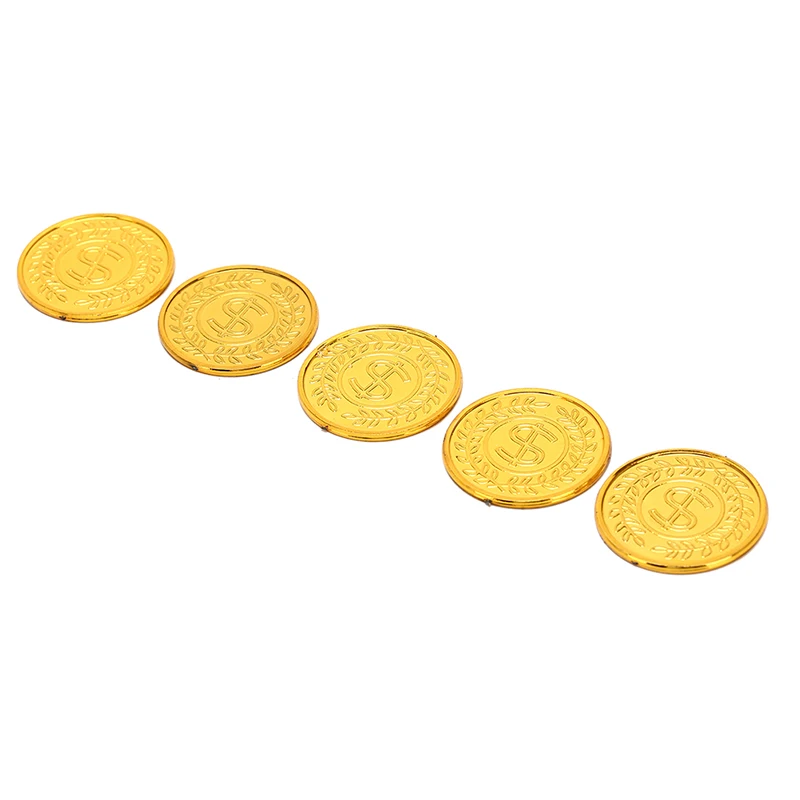 100pcs 3.5cm Retro Pirate Coin Party Supplies Gift Kids Favor Birthday Toys Halloween Decor Fake Treasure Plastic Game Coin