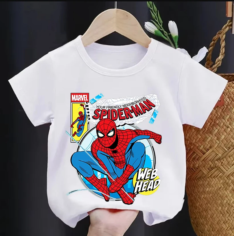

Spiderman Cotton Short Sleeve Boys Comic Short Cute Comfortable Fashion Casual Wear Impressive Superhero Anniversary Costume