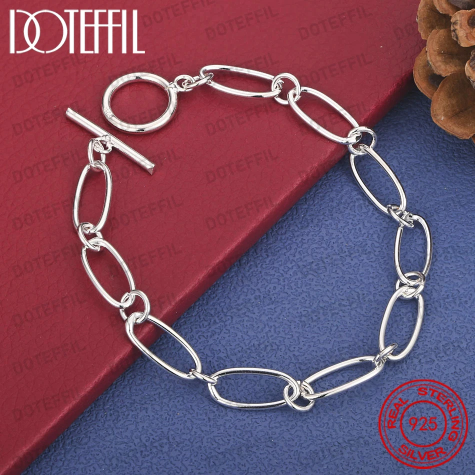 

Браслет из стерлингового серебра 925 пробы, 8 дюймов, простой классический дизайн, для женщин, на свадьбу, помолвку, модный аксессуар