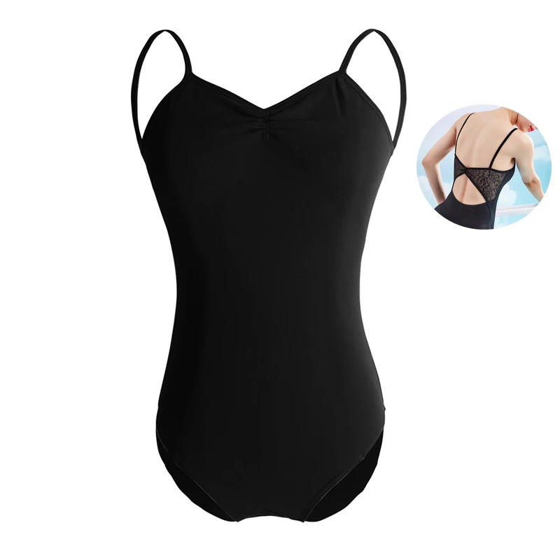 Ballet Leotards For Women Dance Costume Black Cotton Adult Ballerina Clothes Camisole Leotard Sexy Dance Wear