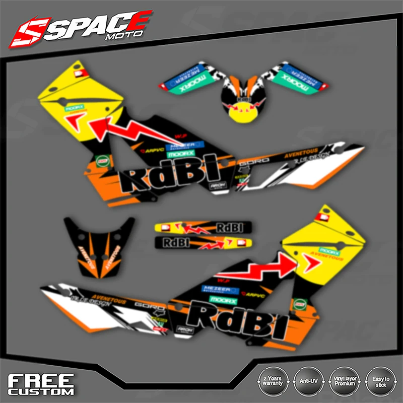 

SPACE Custom Motorcycle Graphics For KTM 2003 2004 2005 2006 2007 2008 2009 2010 2011 2012-2016 ADV990 Decal Stickers Kits 004