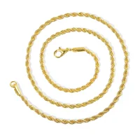 New Simple Classic Rope Chain for Men Women Necklace Casual Punk Stainless Steel Figaro Twisted Cuban Chain Necklace Jewelry 4